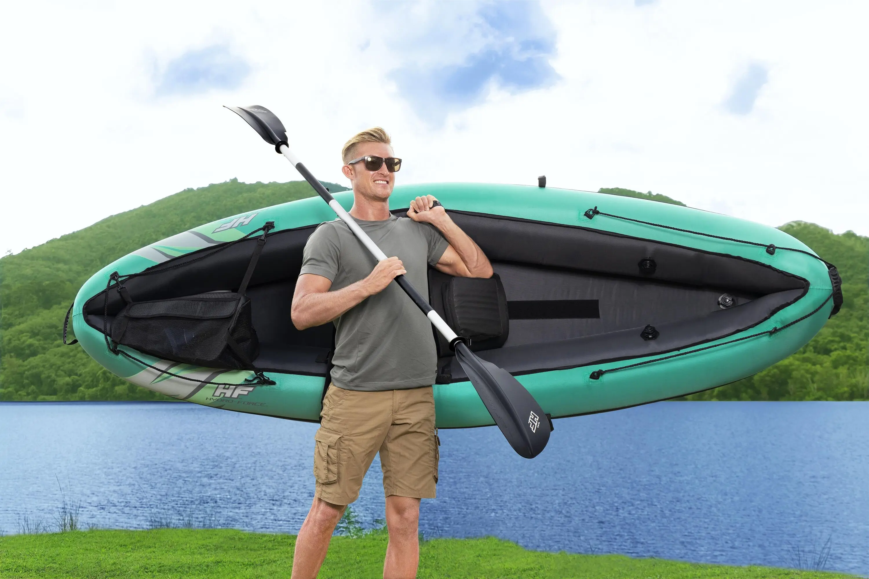 65118 2.80mx86cm Outdoor Rowing Boats Rafting Inflatable Raft Water Boat River Kayak set with manual air pump