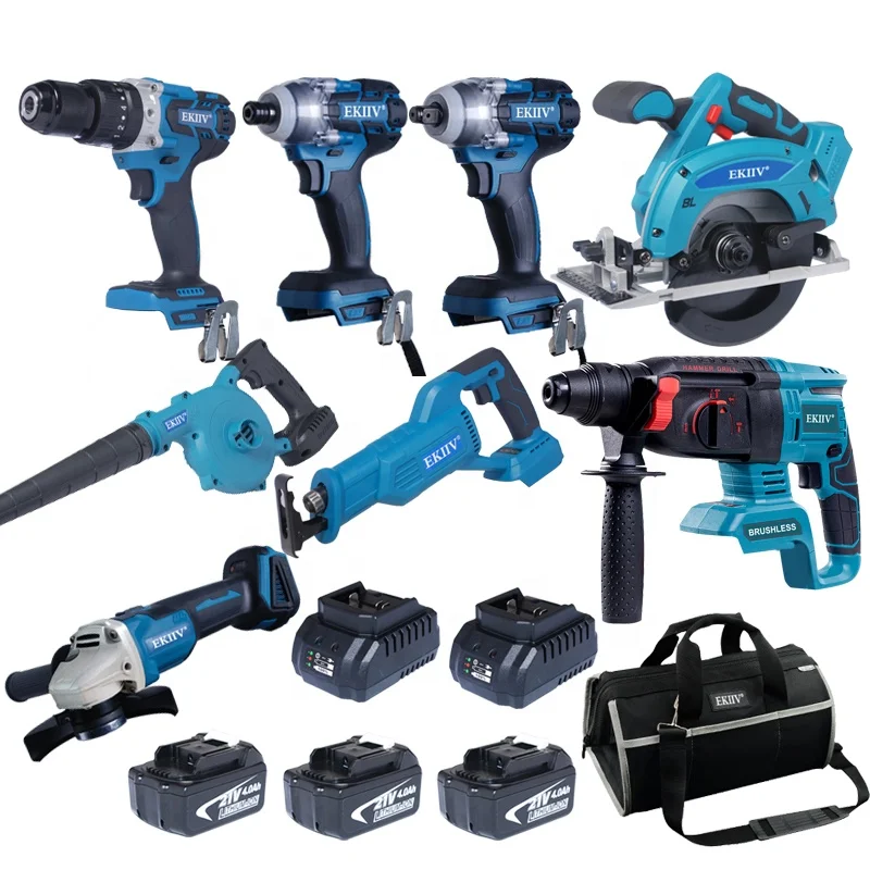 EKIIV 8pcs Combo Kit Wood Working Tool Sets Household Repair Maintenance Tool power tools set combo