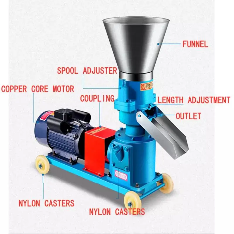 Manufacturer Supply Chicken Feed Making Machine Animal Food Maker Birds Fish Pet Poultry Pellet Mill For Sale