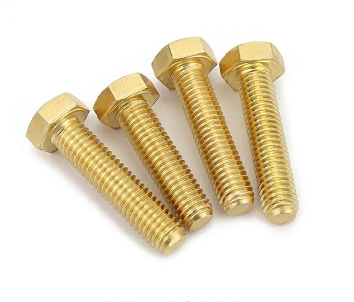 Din933 Copper Screw Copper Hexagon Bolt Brass Outer Hexagon Screw Copper Screw