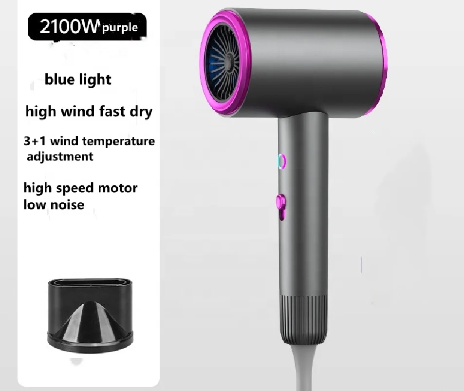 Salon High Power Hair Dryer 2400w 2100w High Speed Hairdressing With 2 Diffusers Blow Dryer