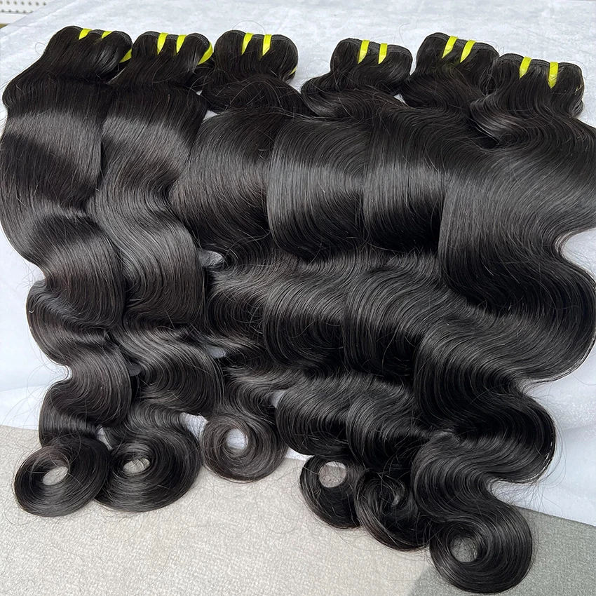 Wholesale Vietnamese Hair Vendors, Body Wave Mink Raw Brazilian Virgin Human Hair, Double Drawn Raw Cuticle Aligned Hair Bundles