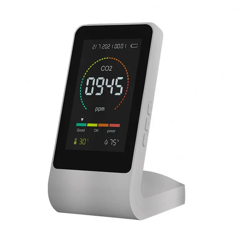 C Small Portable Indoor Desktop Automatic Alarm Infrared CO2 Sensor Air Quality Monitor Detector De CO2 Carbon Dioxide Meter