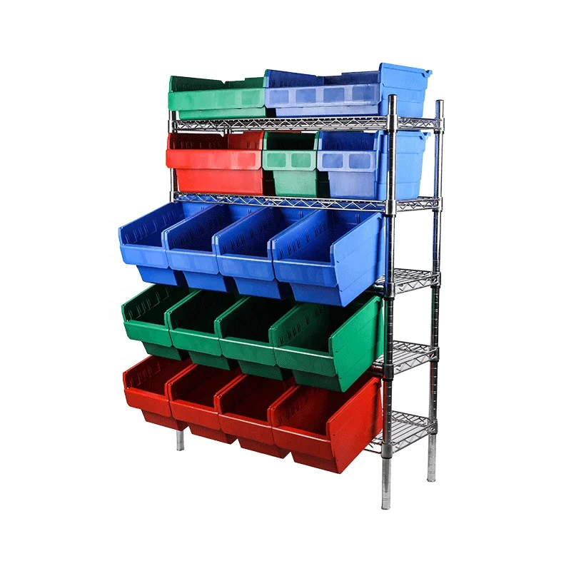 Warehouse Small Parts Tools Screws Parts Stackable Nestable Industrial Shelf Storage Bin Storage Picking Plastic Plastic Box