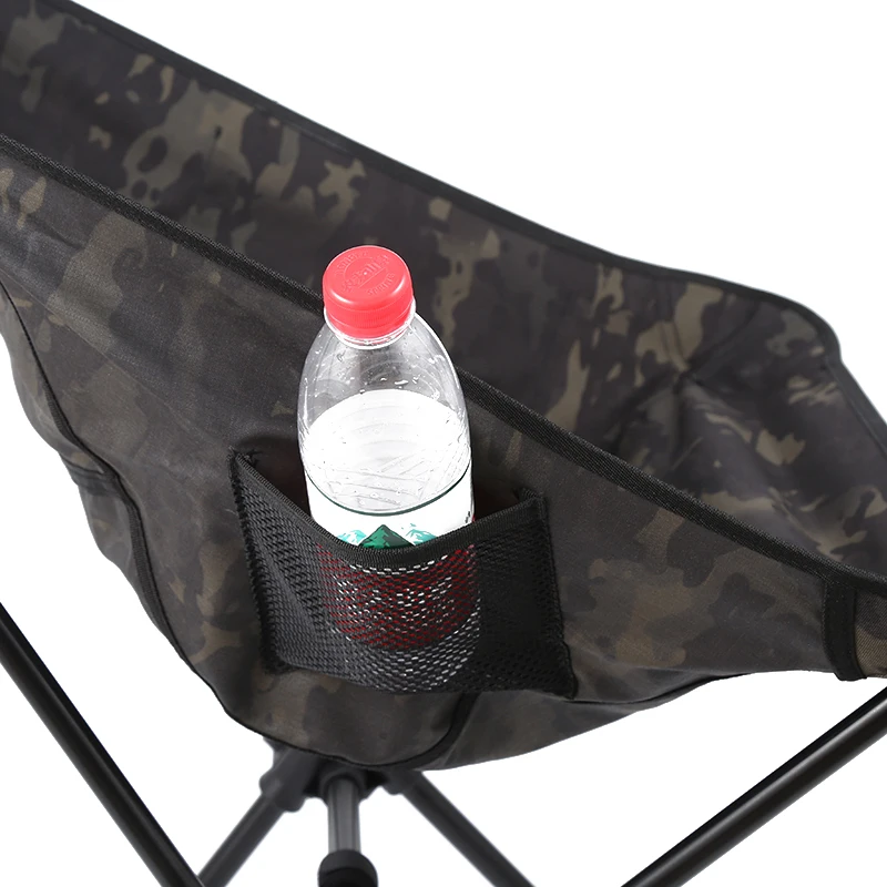 Dark Color Folding Camping Chairs Portable High Back Outdoor Chair with Detachable Pillow