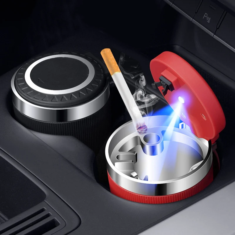 Оптовая продажа, переносная автомобильная пепельница, пепельница со светодиодным светом