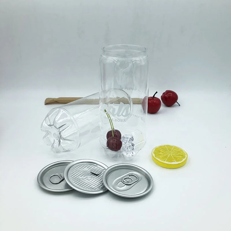 Food grade 500ml  plastic pet can for drinks boba tea cup