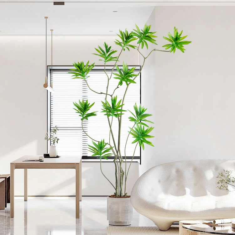 Factory potted bonsai plant tree indoor garden hotel decorative plants 180cm dracaena reflexa plastic tree artificial