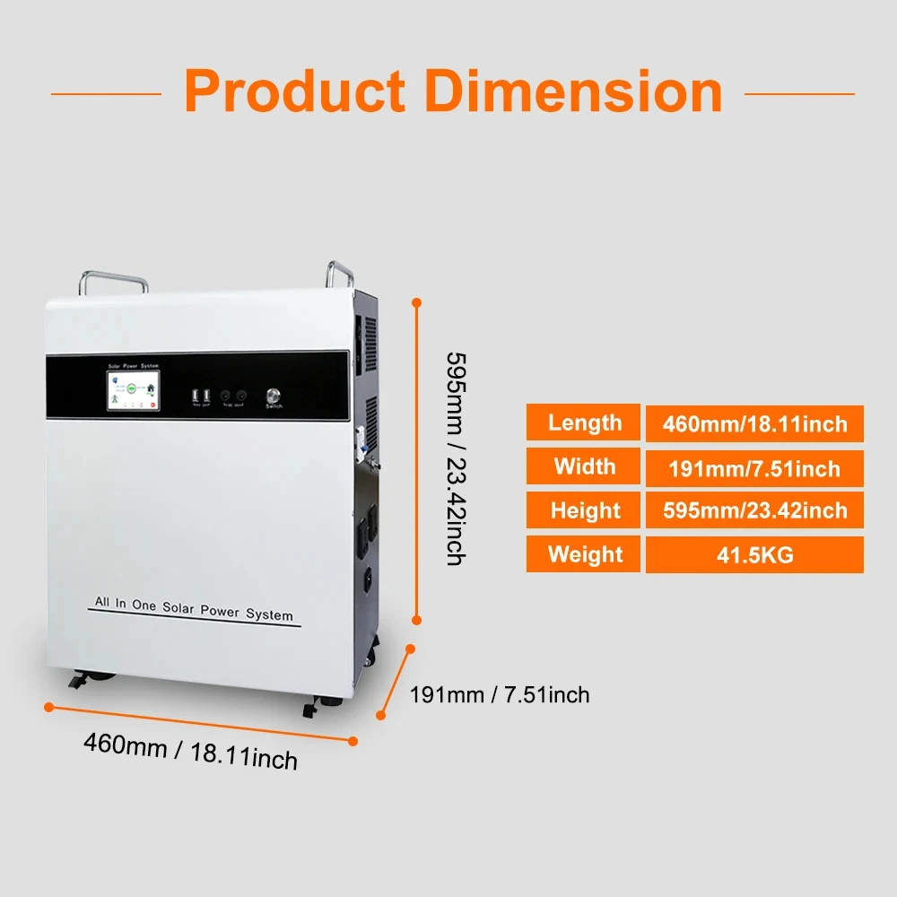 Portable All In One Power Station 3000W Solar Generator 24V LiFePO4 Battery Power Bank For Home Outdoor Energy Storage