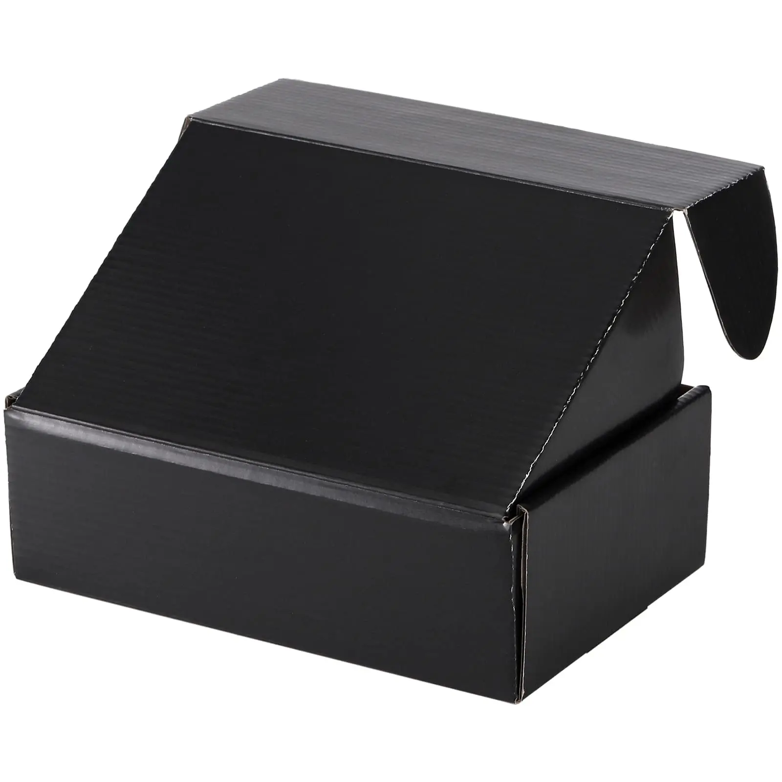 Custom printed cardboard rigid hard magnetic packaging boxes gift box with magnetic lid black folding product boxes