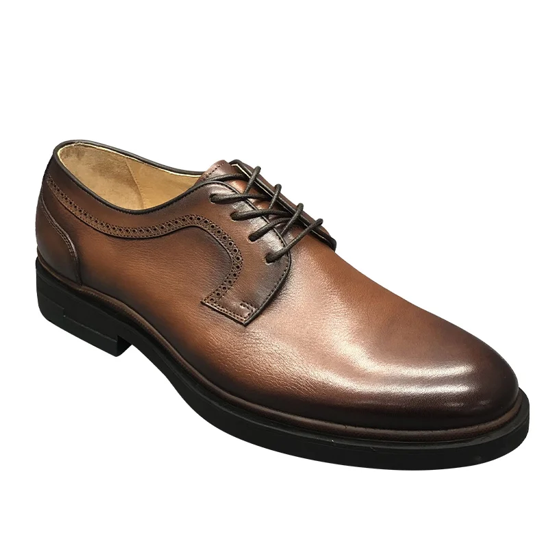 Wholesale custom soft comfort rubber sole special leather men drees shoes
