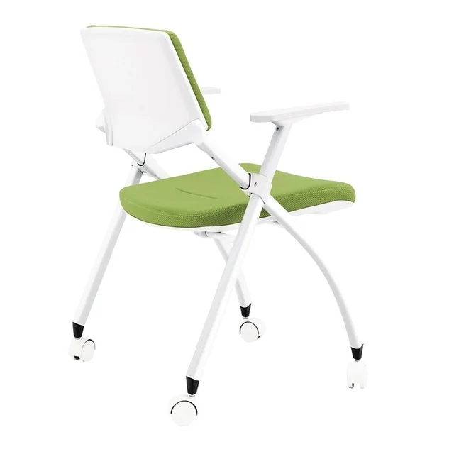 GS-G1795C Triangle design Foldable Classroom Desk Study Conference Plastic Mesh Training Chair with wheels