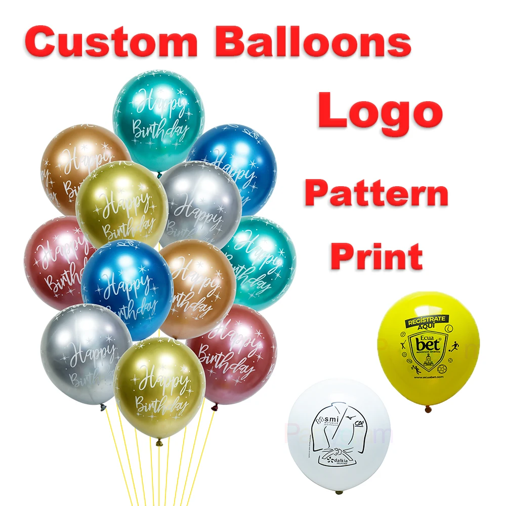 Logo color custom party mothers day happy birthday valentines balloons birthday balloon decoration helium wedding latex balloons