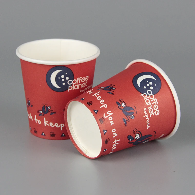 Factory Wholesale 8-16oz  compostable Customized Printing Coffee Paper Cup 100% plastic free paper cup