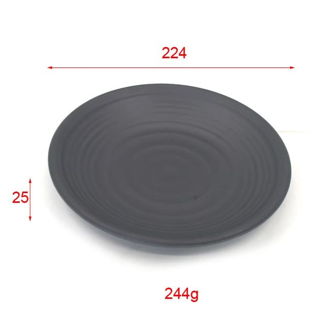Kitchen Dessert Customized Plate Dinnerware 9 Inch Matte Black Melamine Plate,Sushi Cuisine Restaurant Melamine Plates