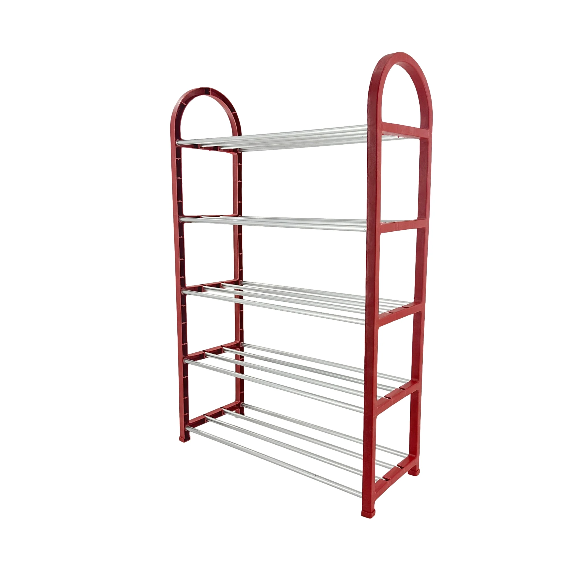 4 Tier Multifunctional Home Shoe Organizer Storage Shelf Foldable Plastic Metal Tube Shoe Rack Cabinet