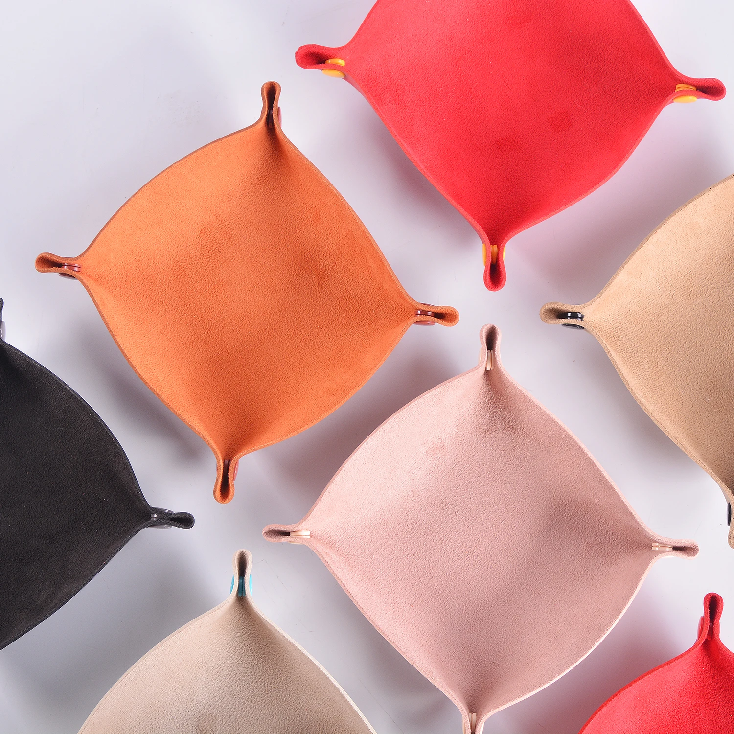 Soft Pu Leather Jewelry  Organizer Velvet  Tray Storage Tray Jewelry Tray with Snaps