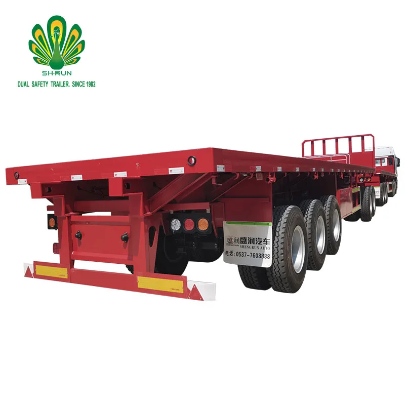 20 футов 40 футовый контейнер плоский бортовой полуприцеп 3 Оси Китай низкий прицеп шасси полуприцепа