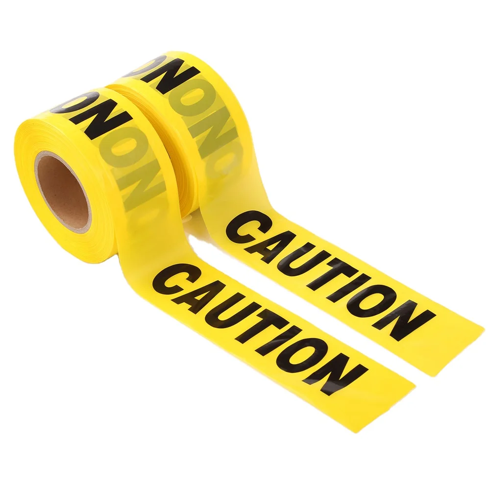 75mm Yellow and Black Stripe Floor Marking Crime Scene Polythene Plastic Film Printed Danger Warning Tape Supplier