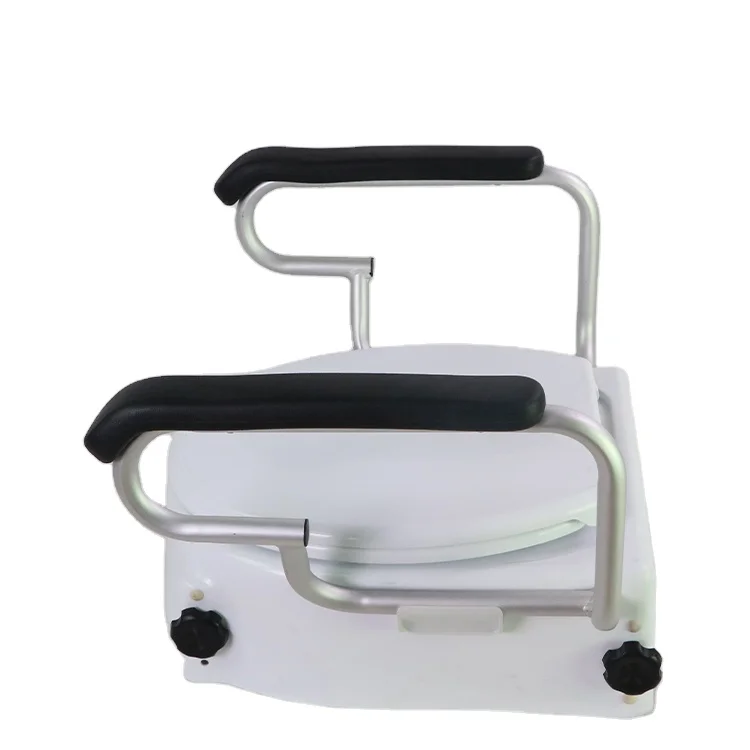 Easy installation HDPE 3 in 1 Commode Removable Raised Toilet Seat with Lid & detachable armrest