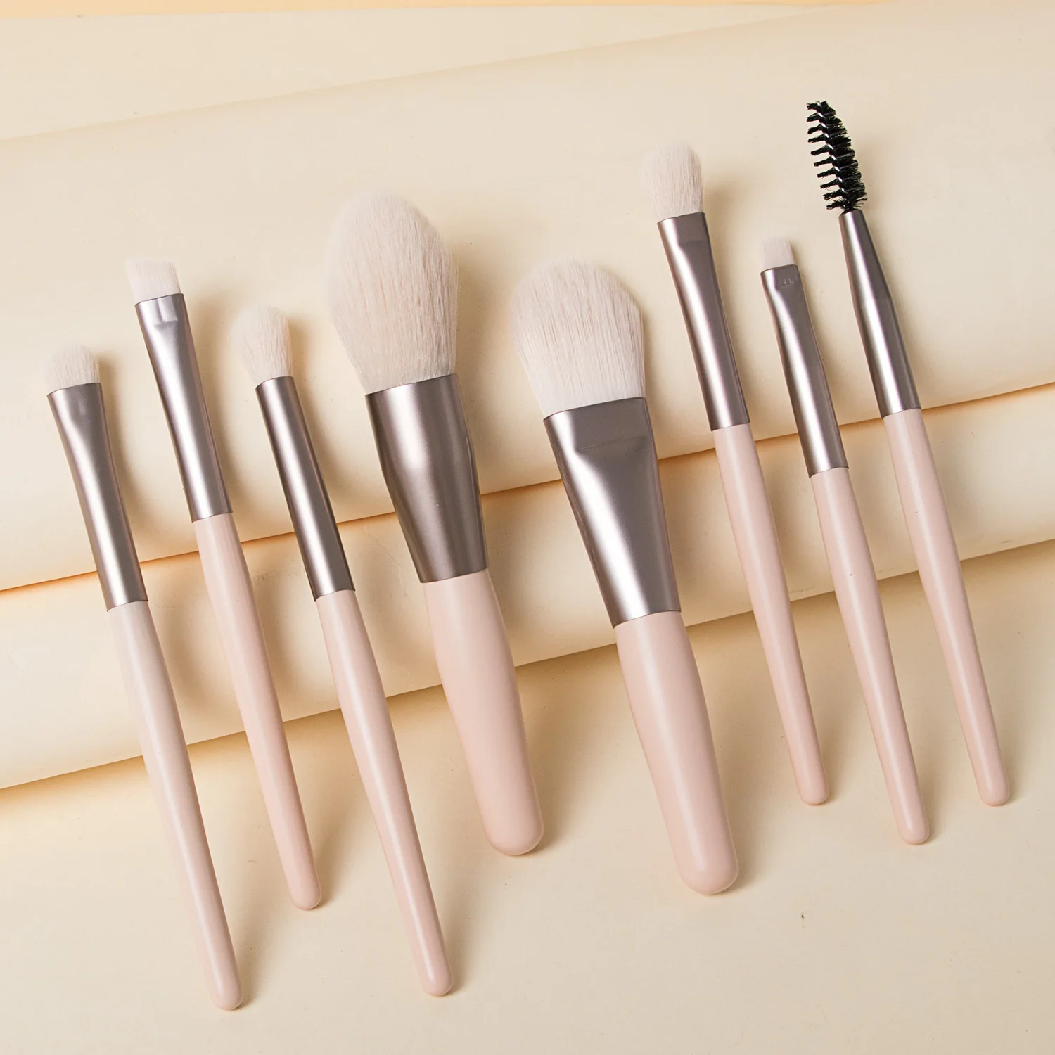 Professional 8Pcs Synthetic Travel Makeup Brush Foundation Cosmetics Powder Face Makeup Brush Set With Bag