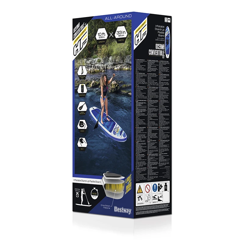 65350 SUP board Hydro-Force Inflatable Convertible Stand-Up Paddleboard and Kayak Set 3.05 m include air pump ,bag