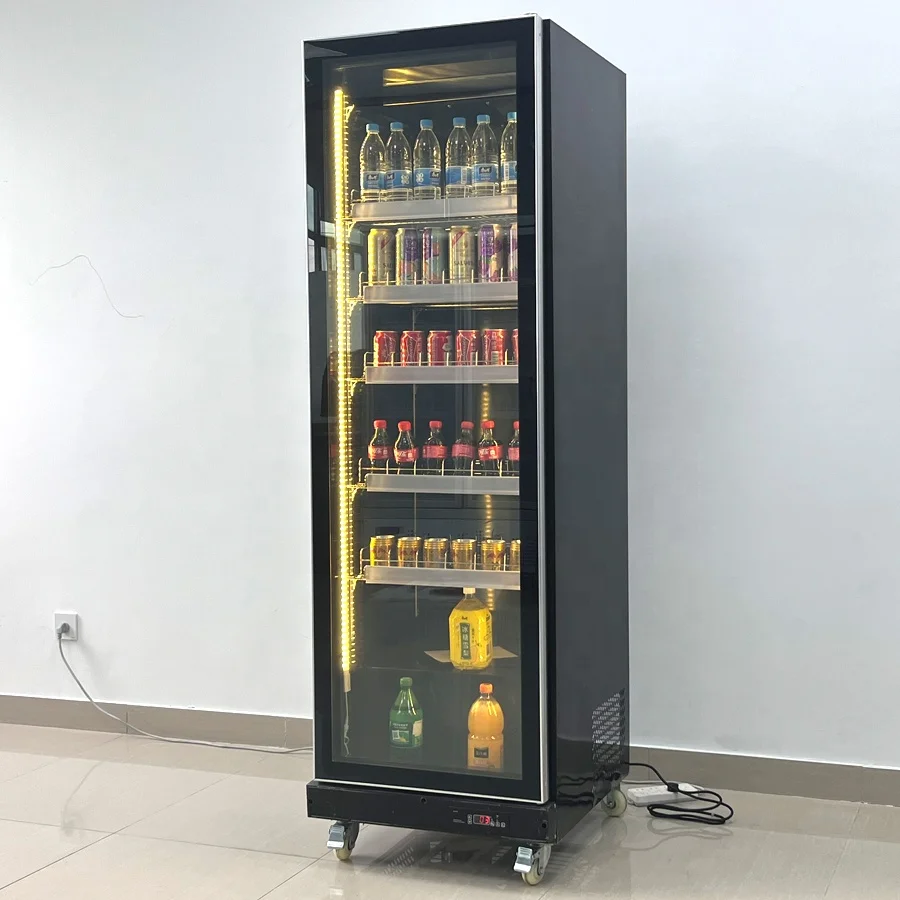 Single-Temperature 3-Door Glass Door Fan Cooling Display Cooler Supermarket Store Refrigerator with Compressor