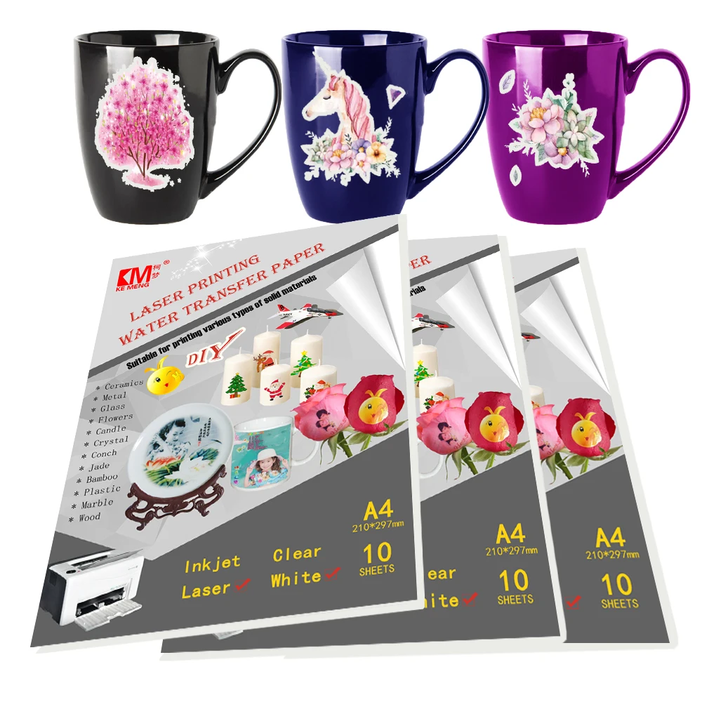 For DIY Craft Laser Waterslide Paper Water Decal Paper Transparent Clear Water Slide Transfer Paper