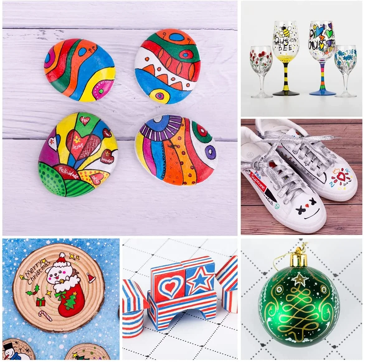 Acrylic Paint Pens for Rock Painting, Stone, Ceramic, Glass, Wood, Canvas, Acrylic Paint Markers Extra-fine Tip