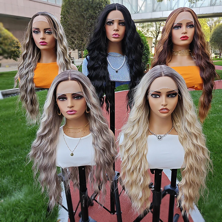 Julianna Hair Body Wave Wigs Wholesale Premium Kanekalon Futura Fiber High Quality Heat Resistant Synthetic Lace Front Wig