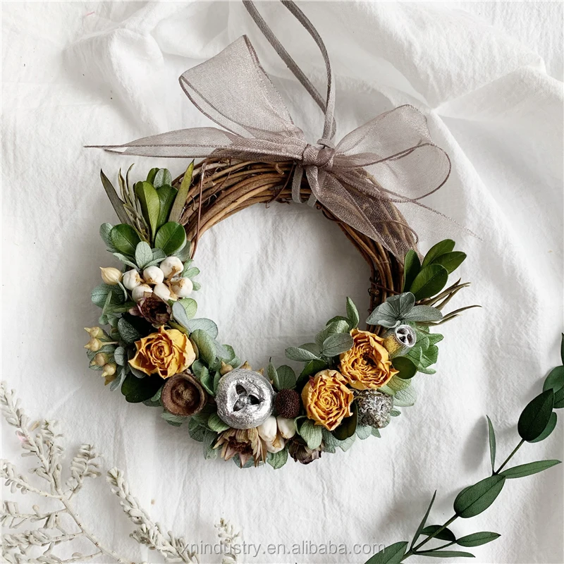 Wholesale DIY Material Package Small Dried Garland Flowers Wreaths Garland Grapevine Christmas Wreaths