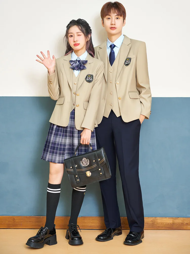 Class Uniform Preppy Suit Pleated Skirt Suit Male and Female Kindergarten Teacher Garden Uniform High School Debate Formal Dress