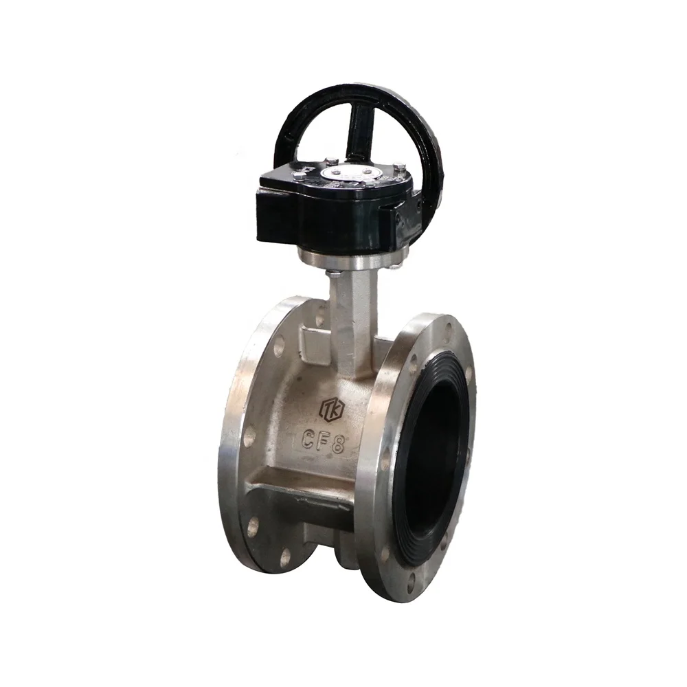 Taike Valve Stainless Steel Flange Power Butterfly Valve Handle Wafer Type