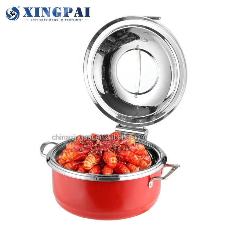 XINGPAI hotel & restaurant supplies colorful chafing dish round stainless steel soup chafing dish for sale