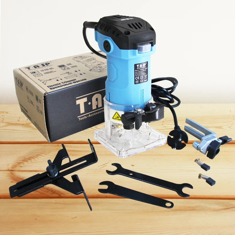 220V 600W Electric Trimmer 6.35mm Collet Mini Wood Router Woodworking Tools