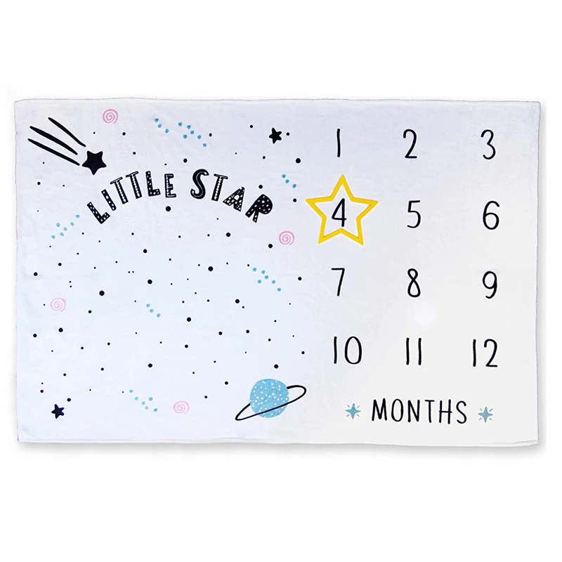 custom professional  Extra Cozy Bliss  customized 100% polyester custom baby milestone blanket