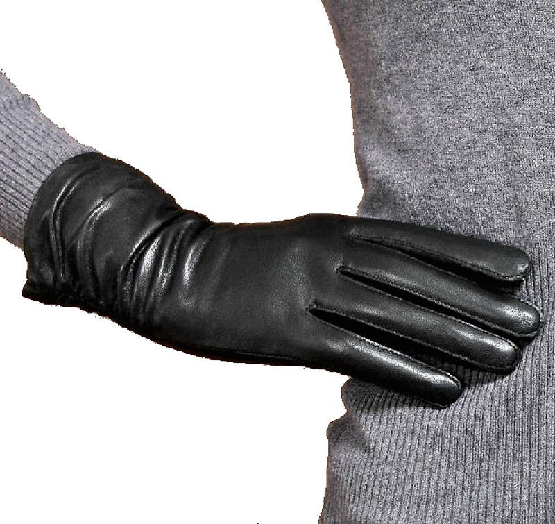 Оптовые продажи женские длиной 30 см черные кожаные оперы Вечеринка водительские перчатки для размера S, M, L, XL