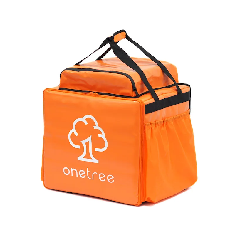 Customized style color Free logo print fast food takeaway Double sub pizza bag thermal bag  delivery food bag