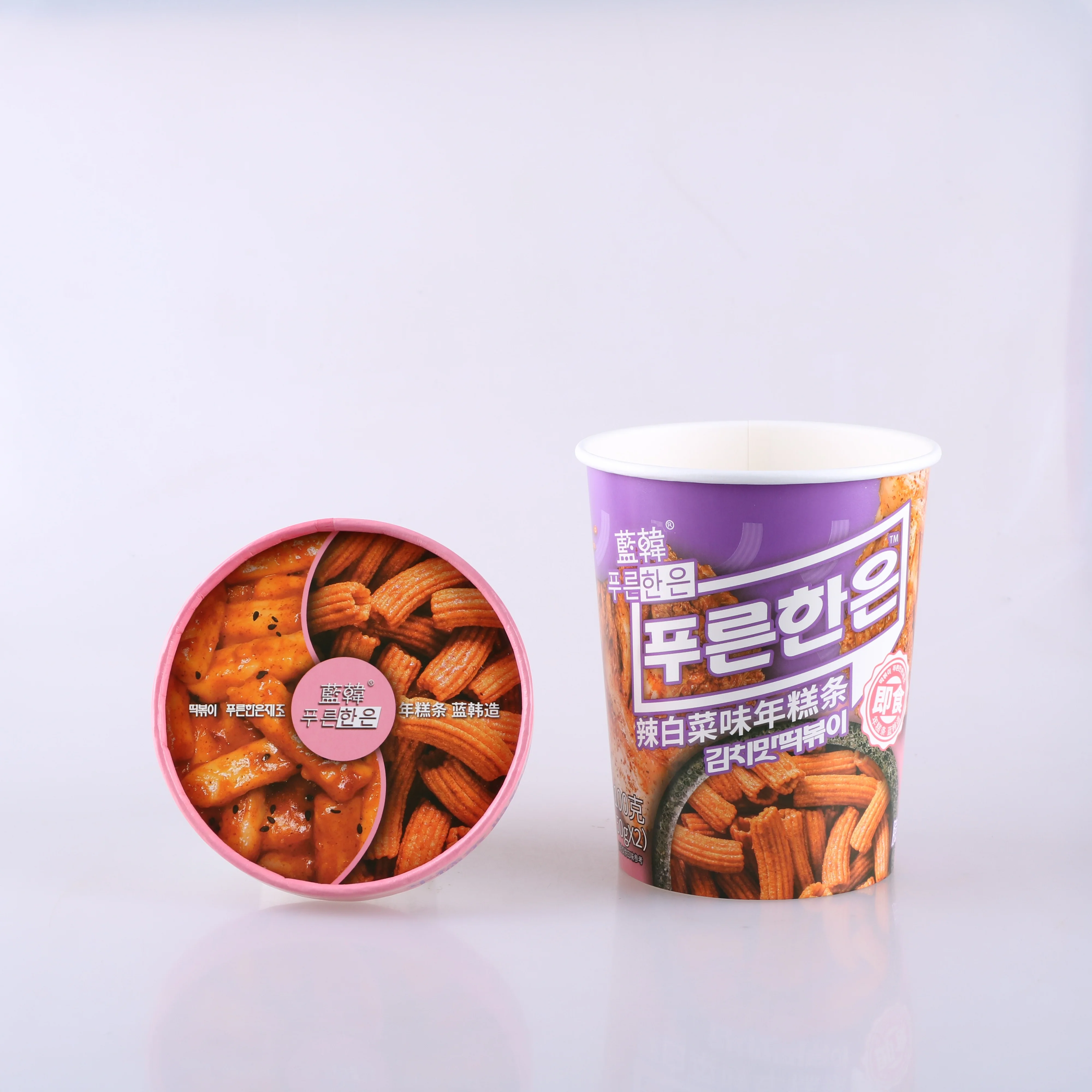 Wholesales Custom Design Disposable Paper Cup with Paper Lid for Food Packing