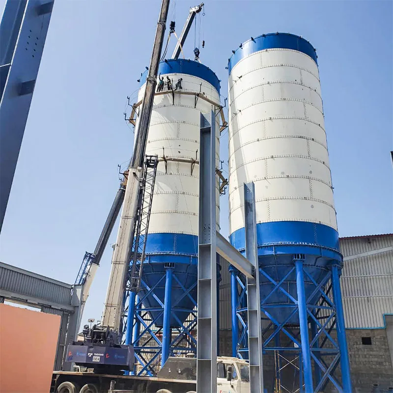 CE ISO 30t to 200 size mobile concrete bulk cement silo for concrete batching plant