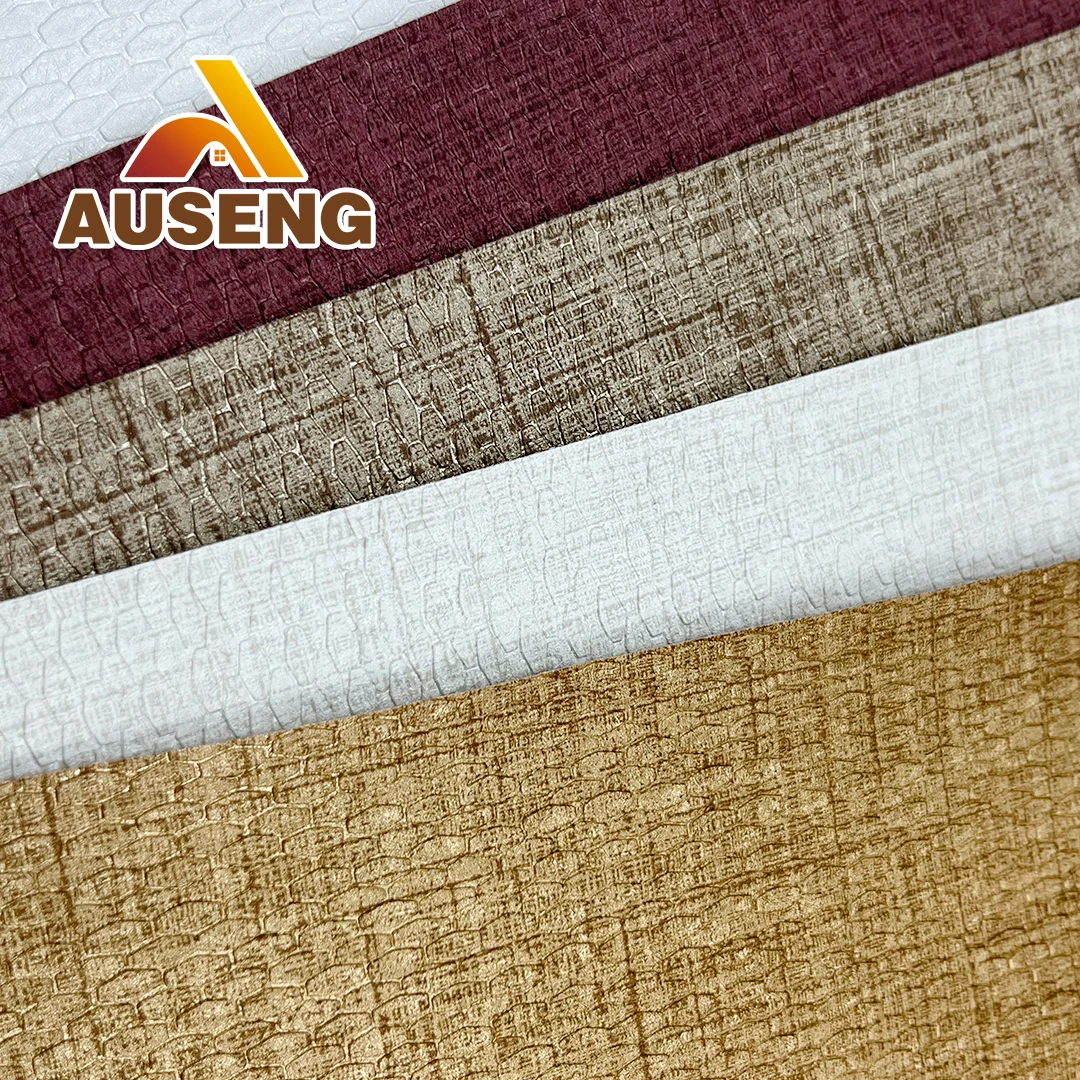 3D Design Contemporary Commercial Fireproof Vinyl Wallcoverings Waterproof Wallpaper Roll Fabric Backing For Office Building