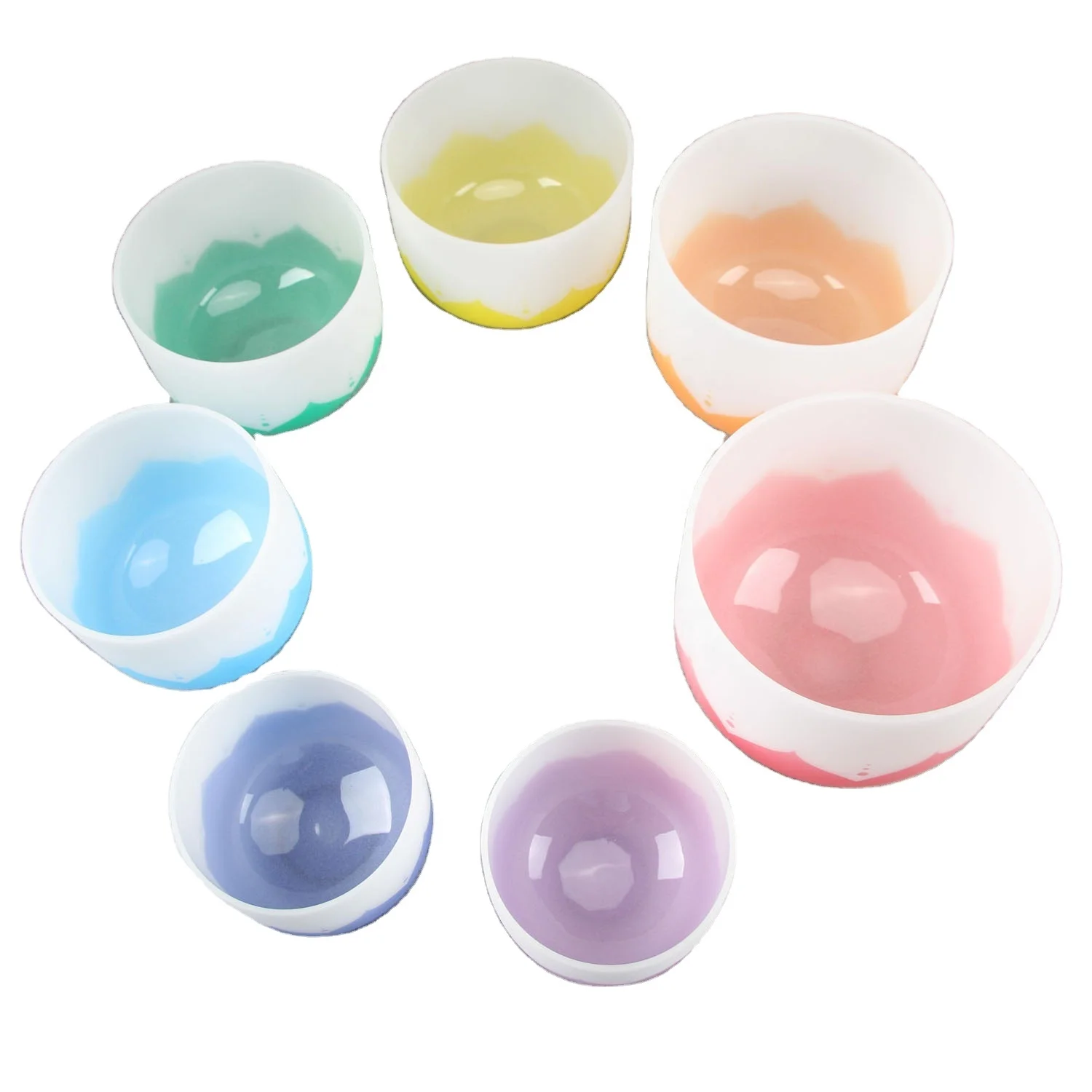 lotus crystal healing crystals quartz wholesale singing box singing bowl handmade singing bowl set quartz with bags colored