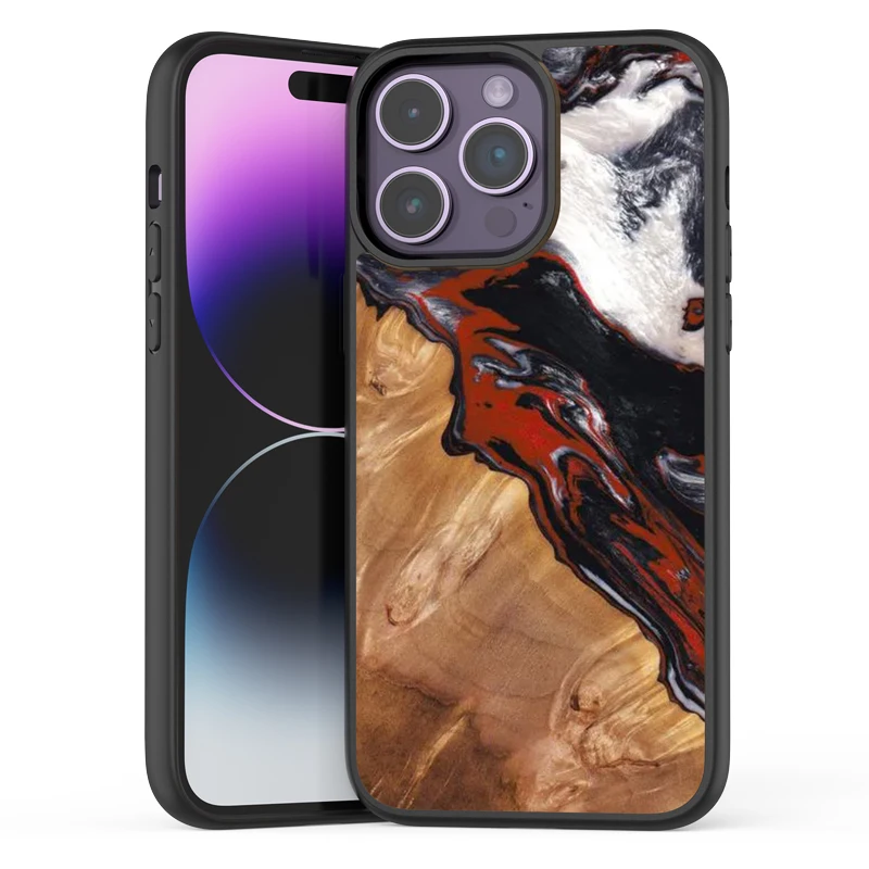 For iPhone 12 13 14 Pro max Shockproof Matt Groove Blank case for Custom Inlay DIY Resin Combo Stabilised Wood