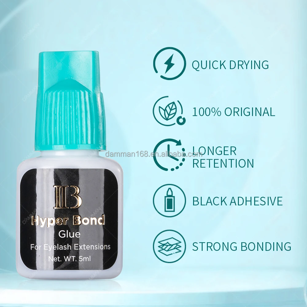 Korea IB Ibeauty Hyper Bond Glue Strong 0.5s 5ml Fast Drying IB Cyan Cap Glue 7 Weeks Retention Grafted Eyelash Extensions Glue