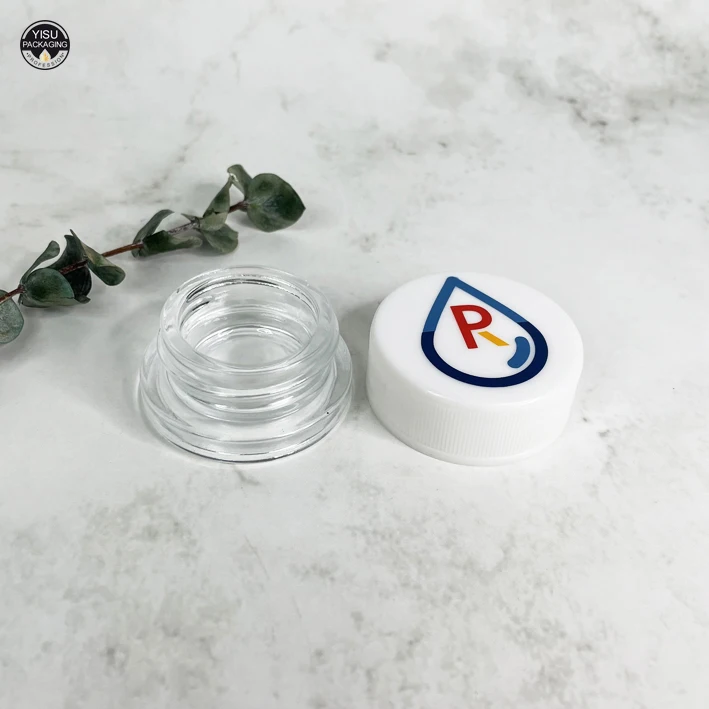 Custom empty small black 3ml 5ml 7ml 9ml square round triangular glass childproof dab concentrate containers jar