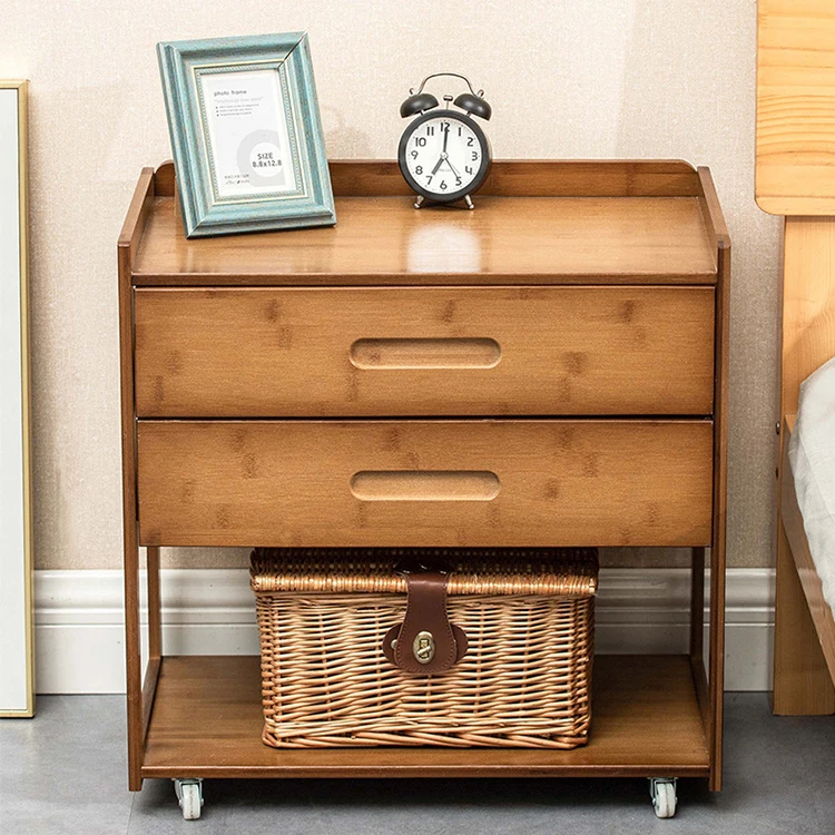 Haohe Hot Selling Products Modern Simple Bed Side Table Nan Bamboo Bedside Table Bedroom Furniture for Hotel