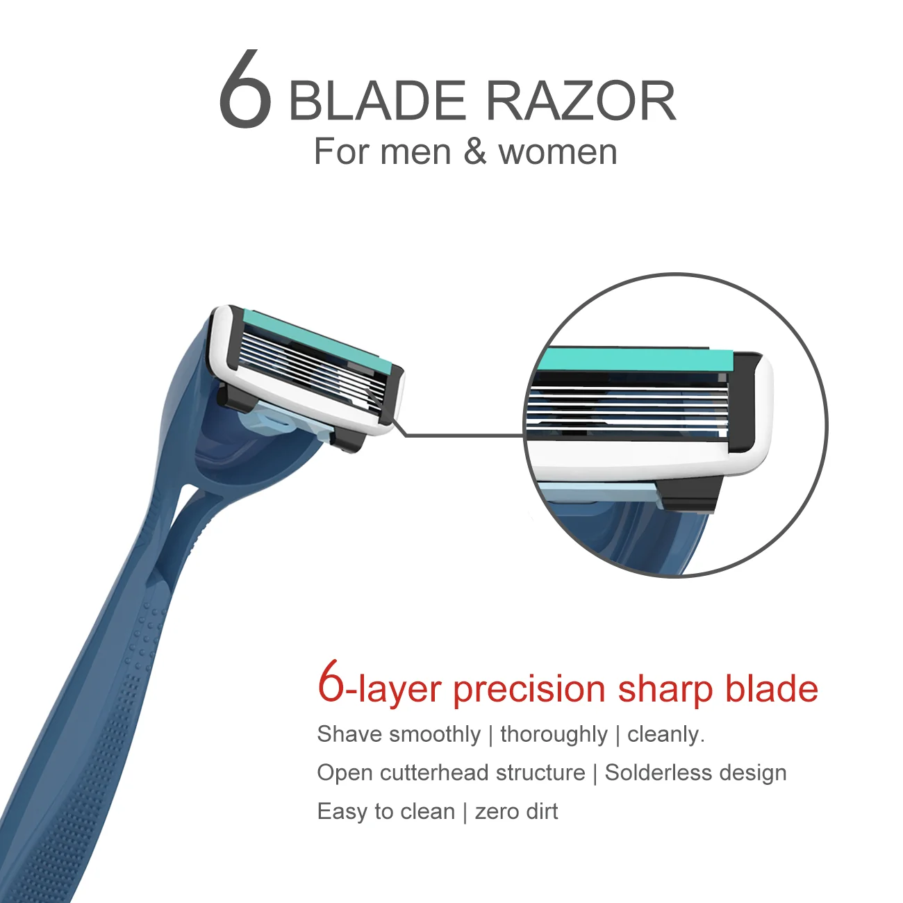OEM Shaving Razor Painless 6 Blades Good Quality Portable Replace Razor for man