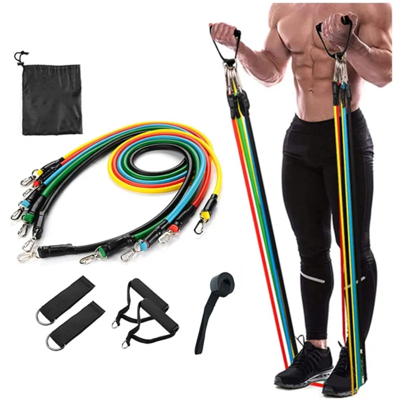 GEDENG Exercise Workout Training Tubes 11pcs custom Factory wholesale 11 Pcs Gym fitness tpe latex exercise resistance band tube