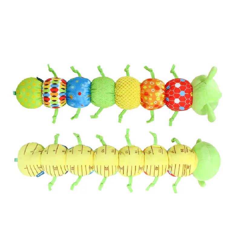 Multi functional green caterpillar and crocodile with size plush animal rattle toys for baby  N077