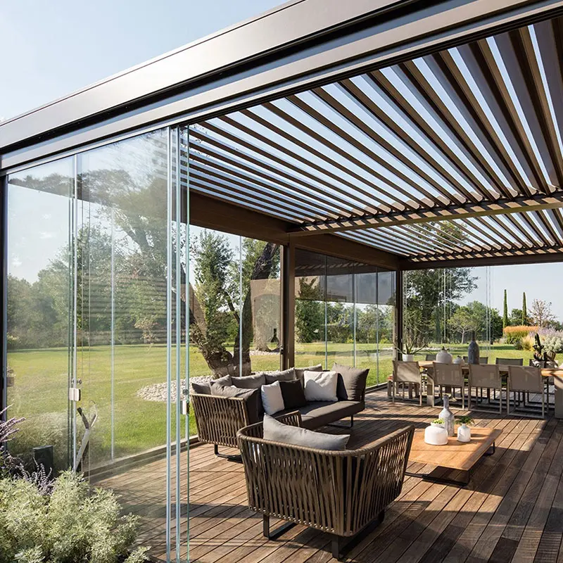 Outdoor Aluminium Gazebo Design for Restaurant Sunshading Pergola